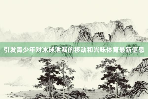 引发青少年对冰球泄漏的移动和兴味体育最新信息