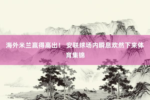 海外米兰赢得高出！ 安联球场内瞬息欢然下来体育集锦