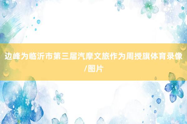 边峰为临沂市第三届汽摩文旅作为周授旗体育录像/图片
