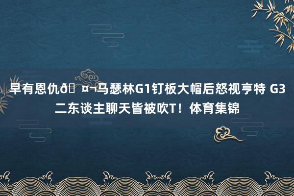 早有恩仇🤬马瑟林G1钉板大帽后怒视亨特 G3二东谈主聊天皆被吹T！体育集锦