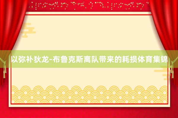 以弥补狄龙-布鲁克斯离队带来的耗损体育集锦
