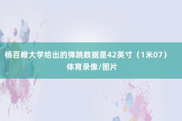 杨百翰大学给出的弹跳数据是42英寸（1米07）    体育录像/图片