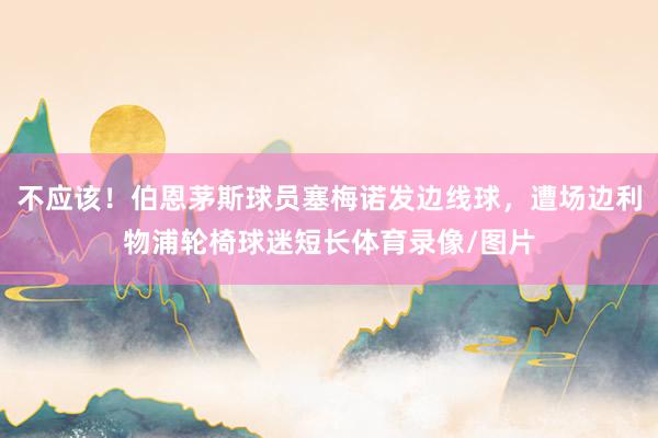 不应该！伯恩茅斯球员塞梅诺发边线球，遭场边利物浦轮椅球迷短长体育录像/图片