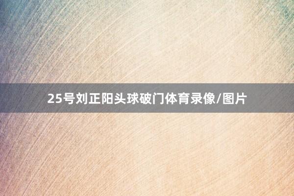 25号刘正阳头球破门体育录像/图片