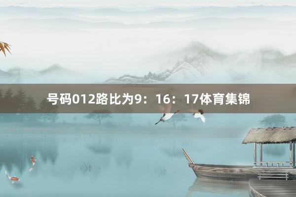 号码012路比为9:16:17体育集锦