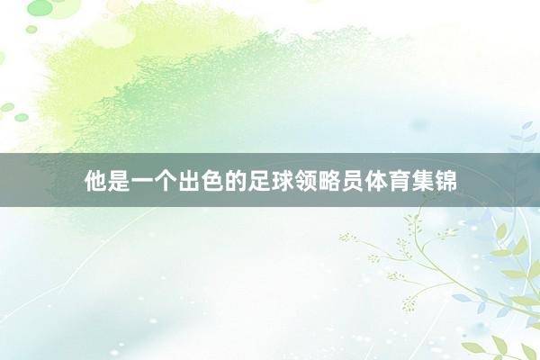 他是一个出色的足球领略员体育集锦