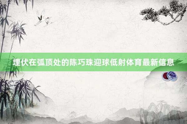 埋伏在弧顶处的陈巧珠迎球低射体育最新信息