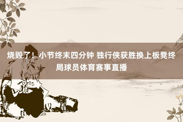 烧毁了！小节终末四分钟 独行侠获胜换上板凳终局球员体育赛事直播