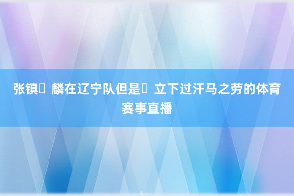 张镇​麟在辽宁队但是​立下过汗马之劳的体育赛事直播